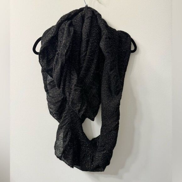 Black infinity scarf with gold sparkle - Picture 1 of 4